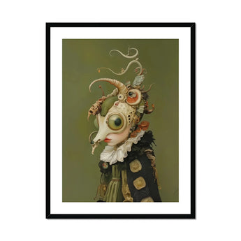 Xennie - Cute Baroque Alien Art Print, Framed Surreal Portrait