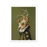 Xennie - Cute Baroque Alien Art Print, Surreal Creature Giant Eyeball Head Ornate Victorian-style Collar