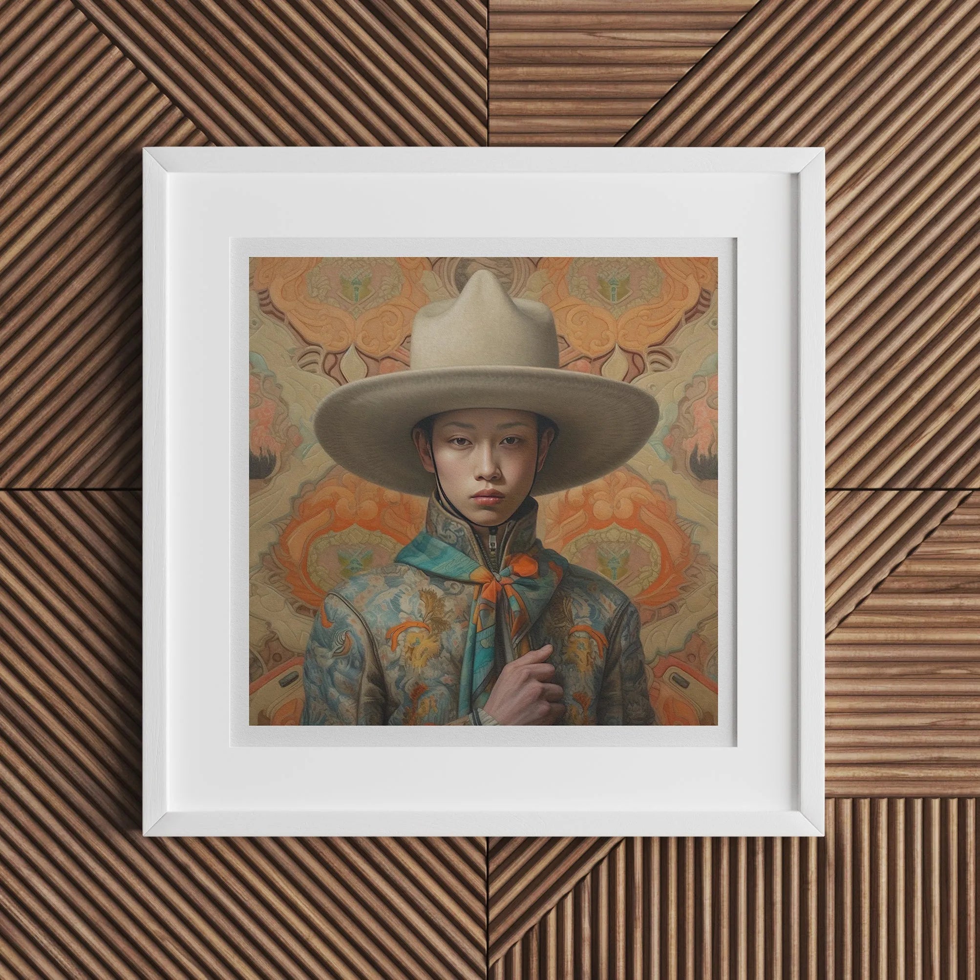 Xiang - Gay Chinese Cowboy Art Print - Gaysian Dandy Queerart - 20’x20’ - Posters Prints & Visual Artwork