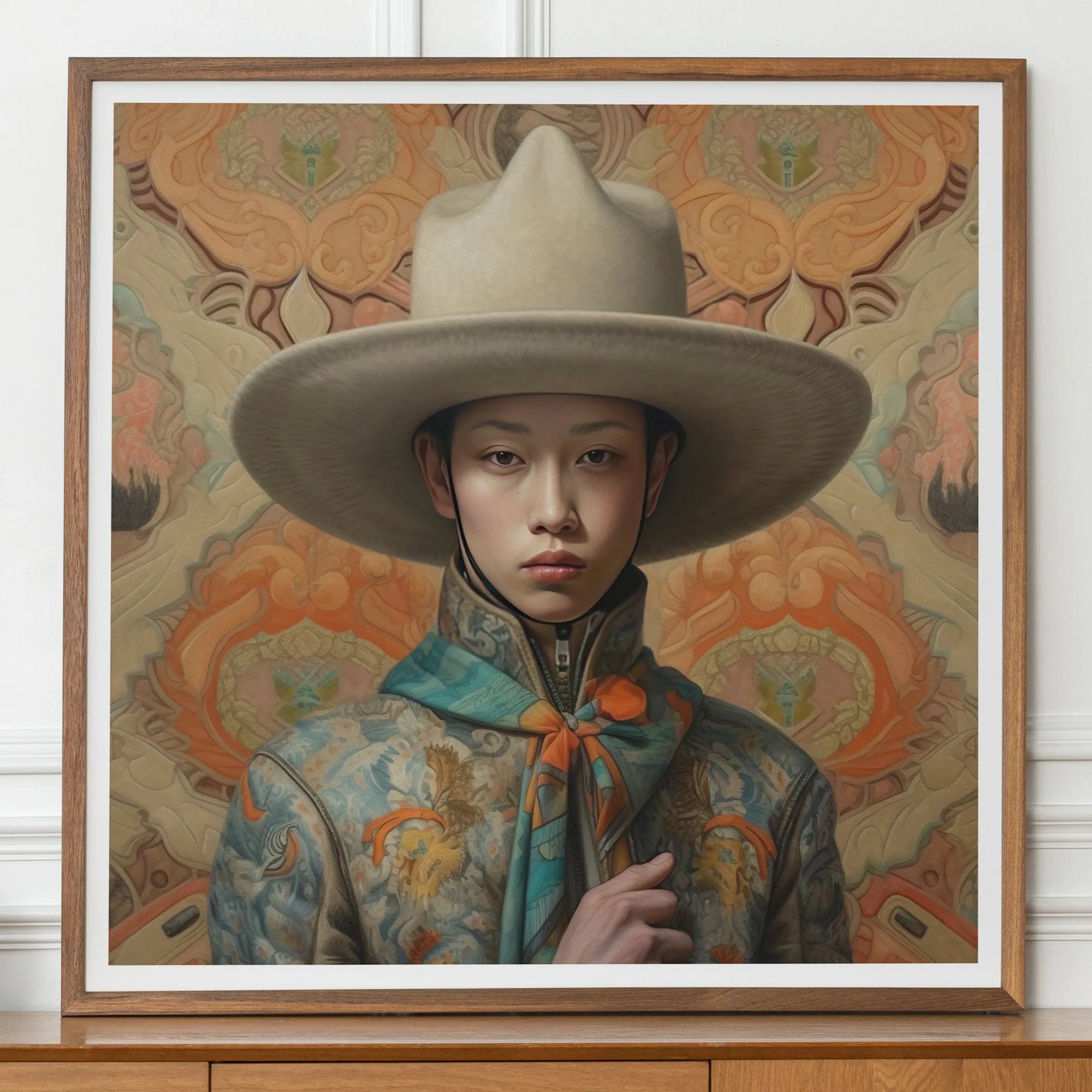 Xiang - Gay Chinese Cowboy Art Print - Gaysian Dandy Queerart - 30’x30’ - Posters Prints & Visual Artwork