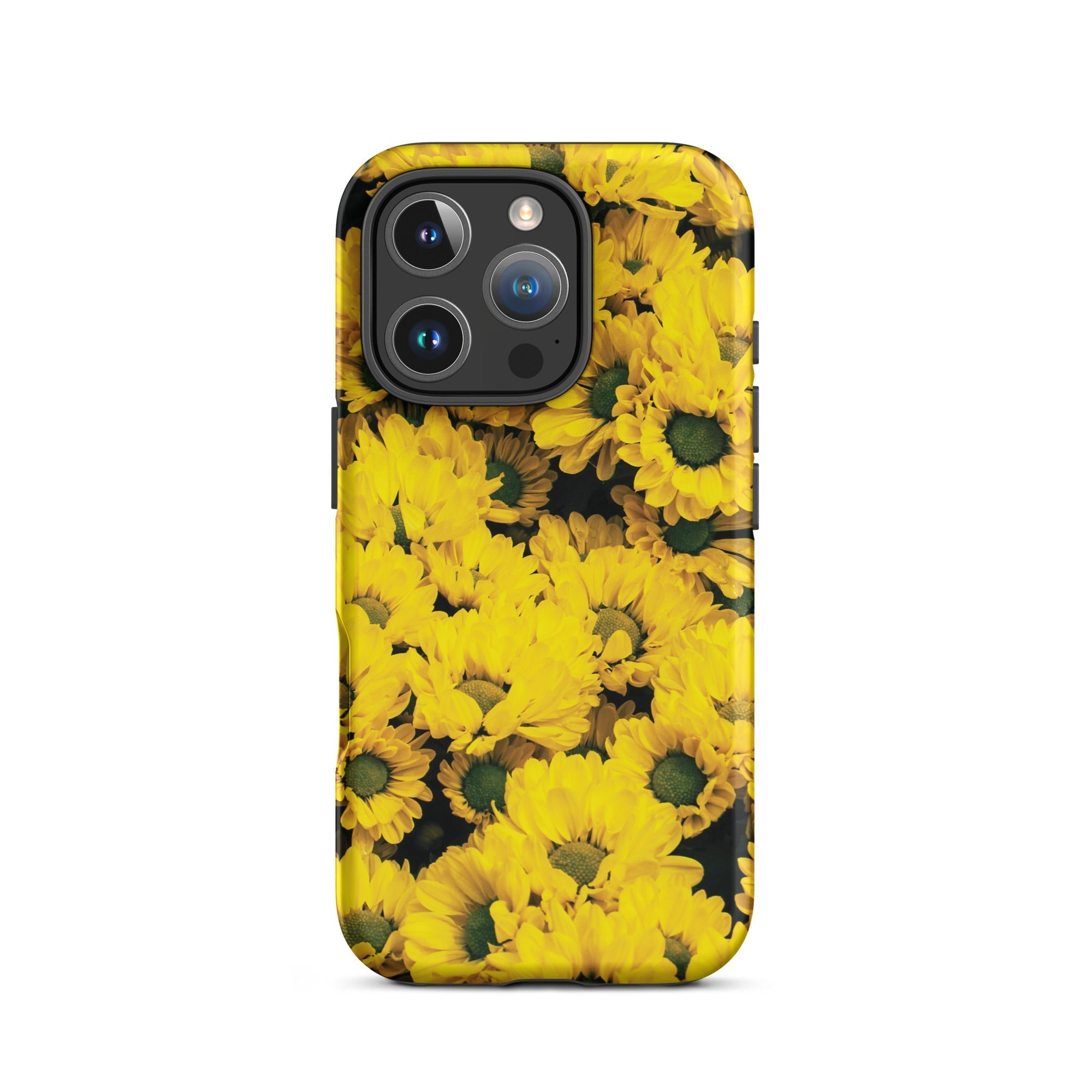 Yellow Brick Road Chrysanthemum Iphone Case, 16 Pro / Matte, Yellow Floral Patterned Phone Case