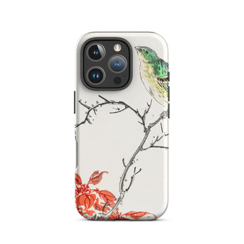 Yellow Bunting Bird - Numata Kashu Iphone Case, 16 Pro / Matte, Bird Branch Patterned Phone Case