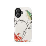 Yellow Bunting Bird - Numata Kashu Phone Case Iphone 17 / Matte Iphone 12 Case Bird Floral Design White Background Numata Kashu, Yellow