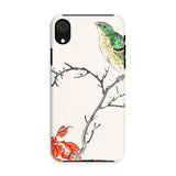 Yellow Bunting Bird - Numata Kashu Phone Case Iphone Xr / Matte Phone Case Delicate Watercolor-style Illustration Green Bird Perched Numata