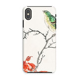 Yellow Bunting Bird - Numata Kashu Phone Case Iphone Xs Max / Matte Phone Case Delicate Watercolor-style Illustration Green Bird Perched