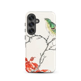 Yellow Bunting Bird - Numata Kashu Phone Case Samsung Galaxy S25 / Matte White Phone Case Delicate Illustration Green Yellow Bird Numata
