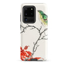 Yellow Bunting Bird Numata Kashu Samsung Case, Galaxy S20 Ultra / Matte, White Smartphone Case Artistic Depiction Green Bird Branch