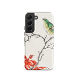 Yellow Bunting Bird - Numata Kashu Samsung Case, Galaxy S22 / Matte, White Phone Case Painted Bird Branch Red Leaves