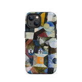Yellow Half Moon - Paul Klee Phone Case Iphone 14 / Matte Vibrant Abstract Geometric Phone Case Bold Colors Textured Yellow Half Moon, Paul