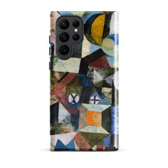 Yellow Half Moon - Paul Klee Phone Case Samsung Galaxy S22 Ultra / Matte Phone Case Vibrant Abstract Geometric Design Bold Colors Yellow