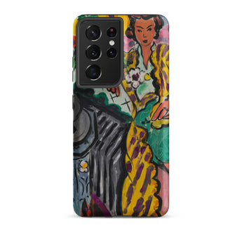 Yellow Odalisque - Henri Matisse Samsung Case, Galaxy S21 Ultra / Matte, Phone Case Colorful Illustrative Design Woman Patterned Coat