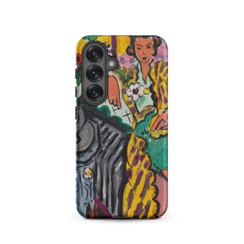 Yellow Odalisque - Henri Matisse Samsung Case, Galaxy S25 / Matte, Smartphone Case Colorful Abstract Painting Woman Striped Yellow