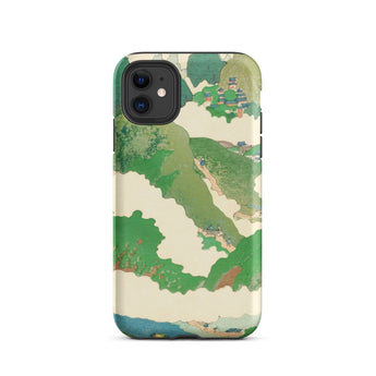 The Yellow River - Fukuda Bisen Iphone Case, 11 / Matte, Green Beige Phone Case