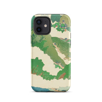 The Yellow River - Fukuda Bisen Iphone Case, 12 / Matte, Green Beige Phone Case