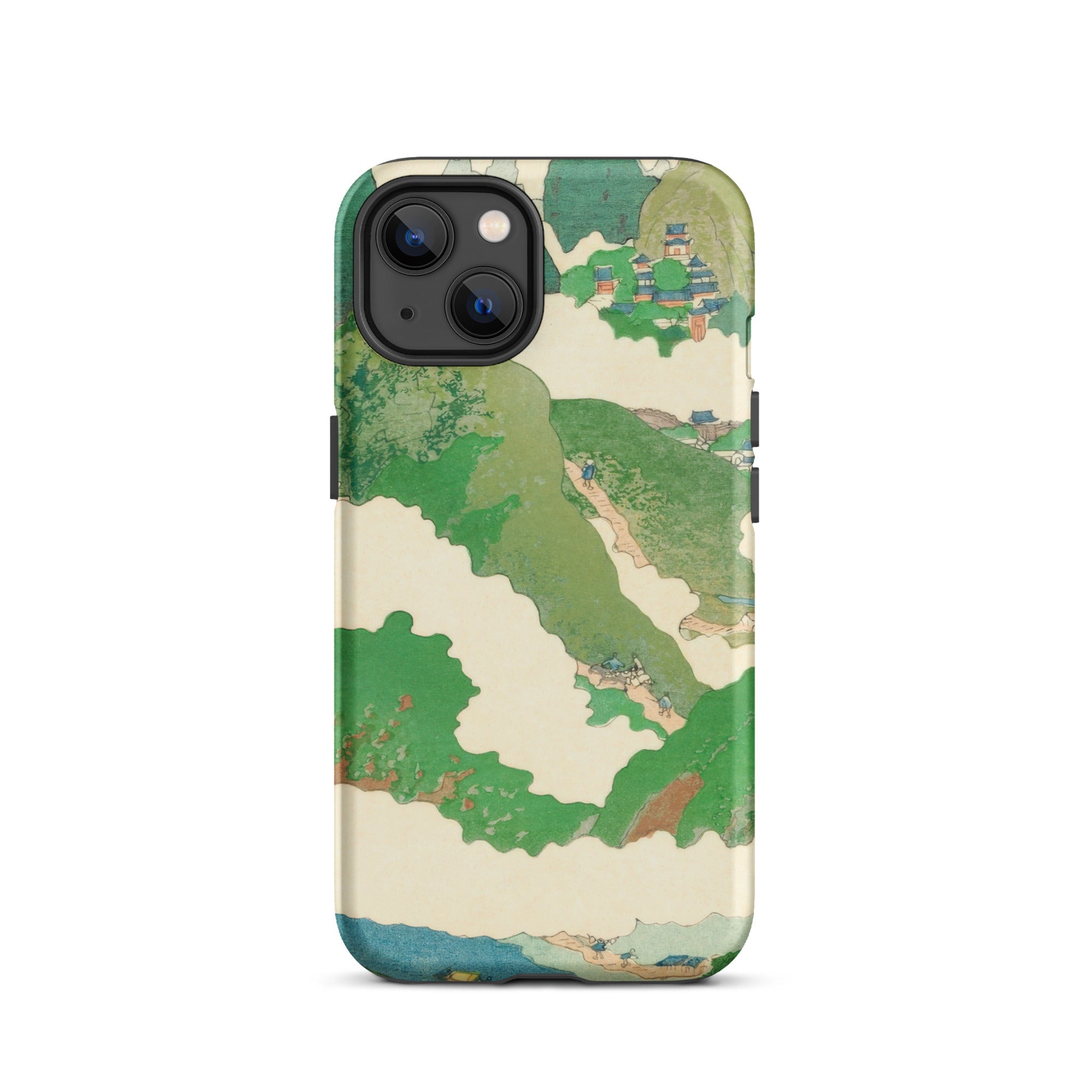 The Yellow River Fukuda Bisen Iphone Case, 13 / Matte, Green Landscape Phone Case