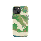 The Yellow River Fukuda Bisen Iphone Case, 14 / Matte, Green Beige Patterned Phone Case