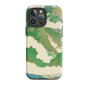 The Yellow River - Fukuda Bisen Iphone Case, 16 Pro Max / Matte, Green Beige Phone Case