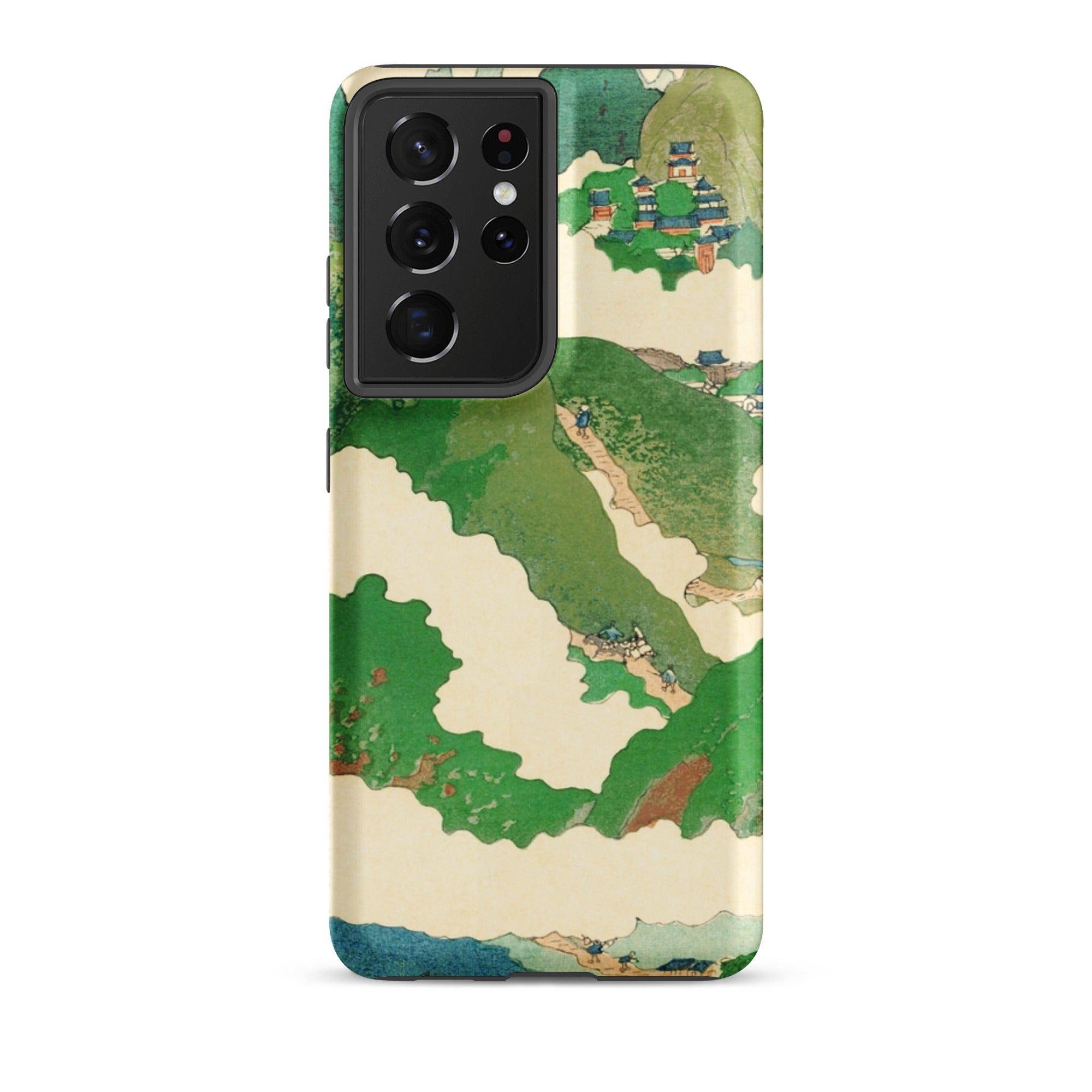 The Yellow River Fukuda Bisen Samsung Case, Galaxy S21 Ultra / Matte, Smartphone Camera Module Upper Left Green Cream Landscape
