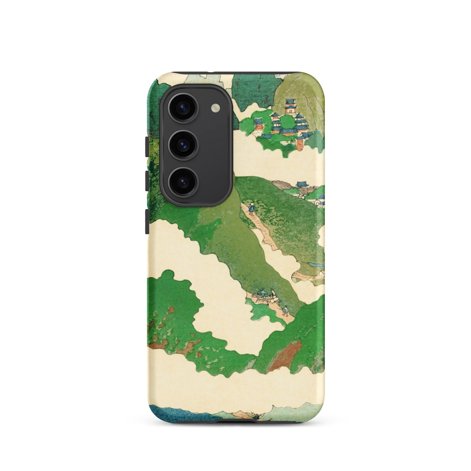 The Yellow River Fukuda Bisen Samsung Case, Galaxy S23 / Matte, Smartphone Case Landscape Painting Design Mountains Buildings