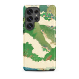 The Yellow River - Fukuda Bisen Samsung Case, Galaxy S25 Ultra / Matte, Phone Case Stylized Green Cream Landscape Design Mountains