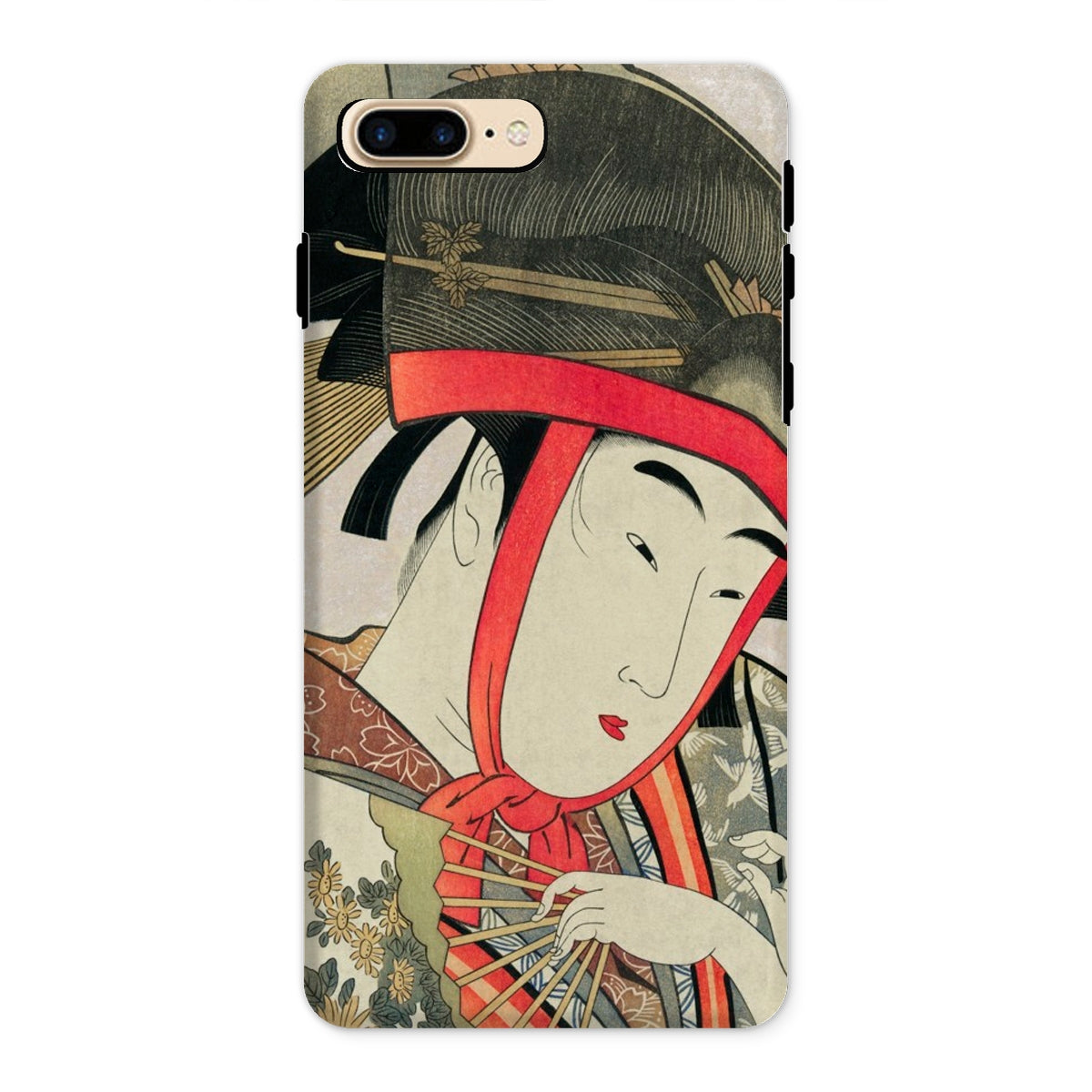 Yoshiwara Suzume Utamaro Ukiyo e Iphone Case, 8 Plus / Matte, Phone Case Traditional Japanese Ukiyo Artwork Geisha Red
