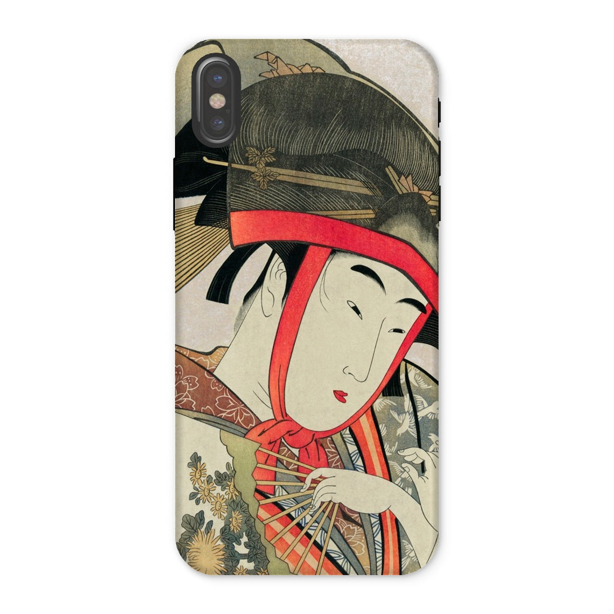 Yoshiwara Suzume Utamaro Ukiyo e Iphone Case, x / Matte, Phone Case Traditional Japanese Ukiyo Artwork Figure Red