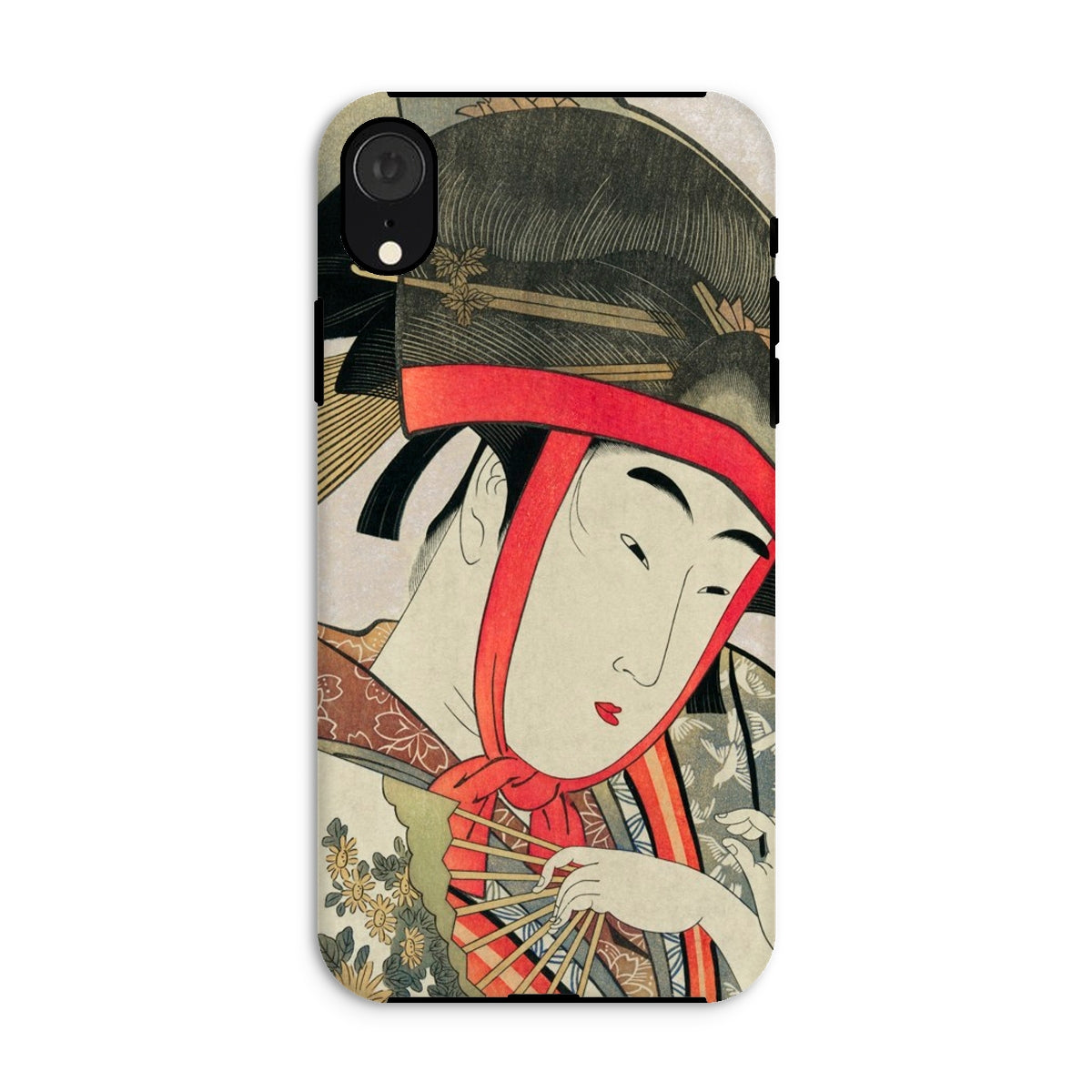 Yoshiwara Suzume Utamaro Ukiyo e Iphone Case, Xr / Matte, Phone Case Traditional Japanese Ukiyo Artwork Geisha Red