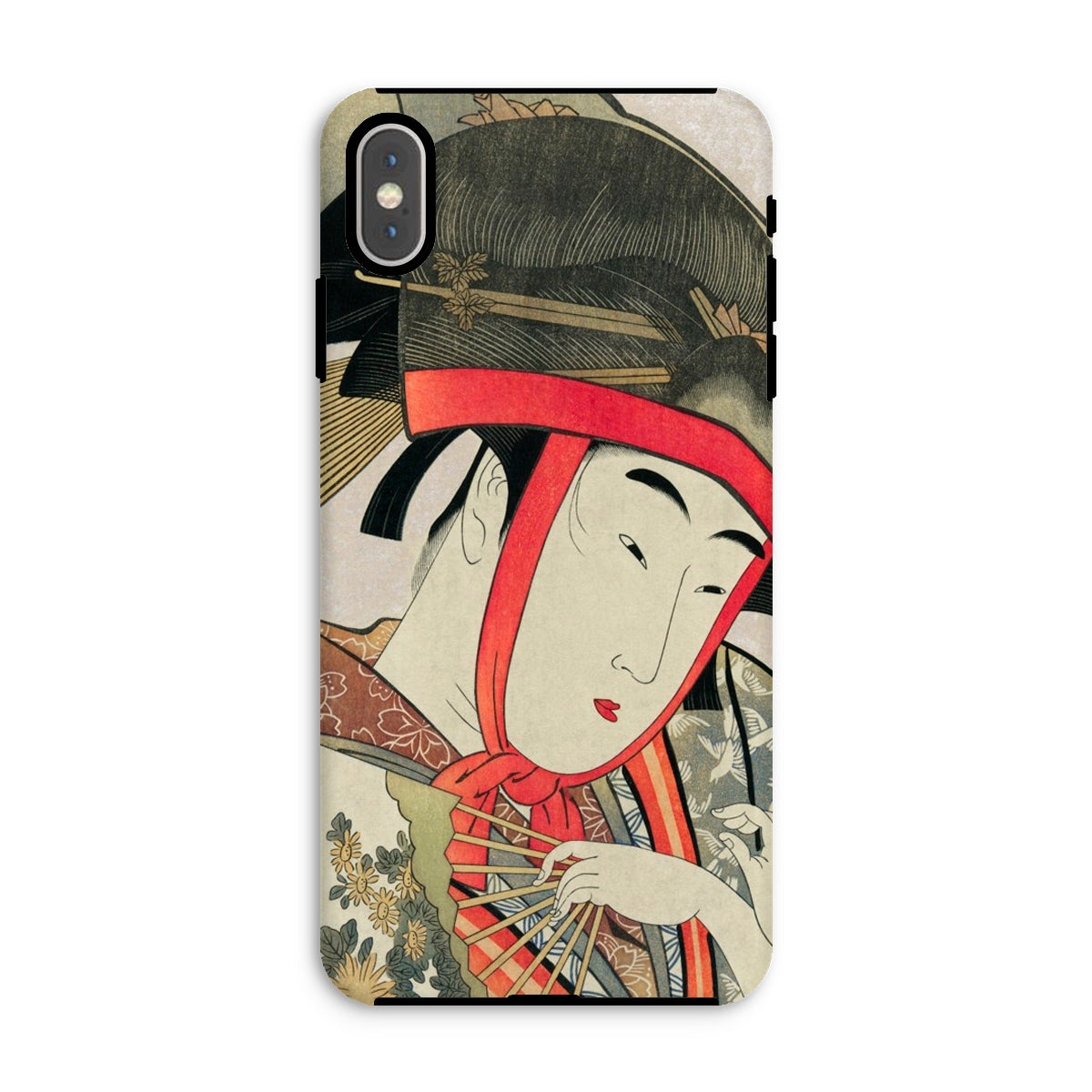 Yoshiwara Suzume Utamaro Ukiyo e Iphone Case, Xs Max / Matte, Phone Case Traditional Japanese Ukiyo Artwork Geisha Red