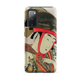 Yoshiwara Suzume - Utamaro Ukiyo-e Samsung Case, Galaxy S20 Fe / Matte, Smartphone Case Japanese Ukiyo-e Print Woman Fan