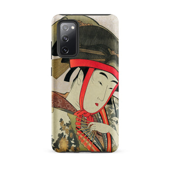 Yoshiwara Suzume - Utamaro Ukiyo-e Samsung Case, Galaxy S20 Fe / Matte, Smartphone Case Japanese Ukiyo-e Print Woman Fan