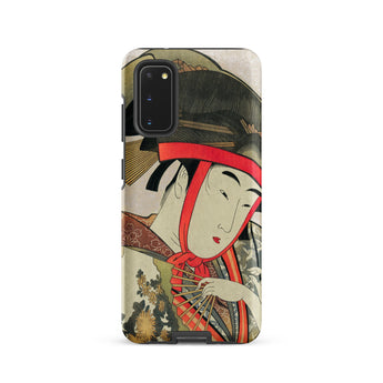 Yoshiwara Suzume - Utamaro Ukiyo-e Samsung Case, Galaxy S20 / Matte, Smartphone Case Japanese Ukiyo-e Style Print Woman Fan