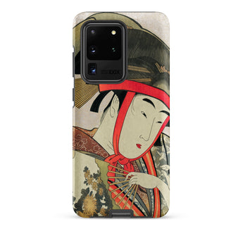 Yoshiwara Suzume - Utamaro Ukiyo-e Samsung Case, Galaxy S20 Ultra / Matte, Phone Case Traditional Japanese Ukiyo-e-style Painting Woman Red
