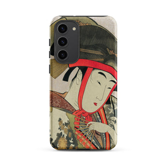 Yoshiwara Suzume - Utamaro Ukiyo-e Samsung Case, Galaxy S23 Plus / Matte, White Phone Case Traditional Japanese Ukiyo-e-style Print Woman