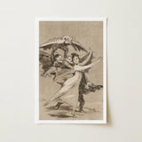 You will not Escape - Francisco De Goya Art Print / Canvas Framed Vintage-style Woman Attire Winged Demonic Figures Arches Backward, Eyes