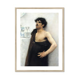 Young Man in Reverie - John Singer Sargent Art Print, Framed Photograph Draped Dark Fabric Wall