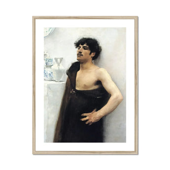 Young Man in Reverie - John Singer Sargent Art Print, Framed Photograph Draped Dark Fabric Wall