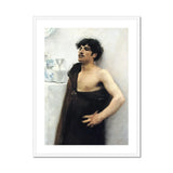 Young Man in Reverie - John Singer Sargent Art Print, Person Dark Draped Fabric Body