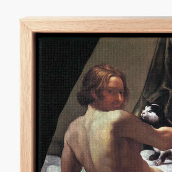 Framed Canvas Print Classical Painting Nude Young Man Giovanni Lanfranco Fine, Art, Playful Desire