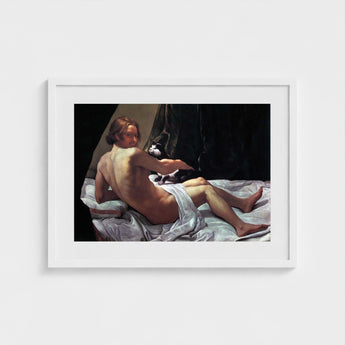 Young Naked Man on a Bed with Cat - Giovanni Lanfranco Art Print / Canvas Fine, Playful Desire Prints