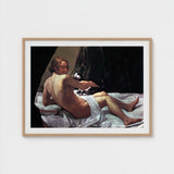 Young Naked Man on a Bed with Cat - Giovanni Lanfranco Art Print / Canvas Fine, Playful Desire Prints