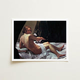 Young Naked Man on a Bed with Cat - Giovanni Lanfranco Art Print / Canvas Fine, Playful Desire Prints