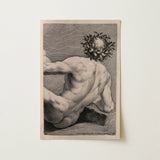 Young Naked Man with a Wreathed Head - J.d. Herz Art Print / Canvas, 12x18’’ / 31x46cm / Unframed / no Border, Posters Prints & Visual