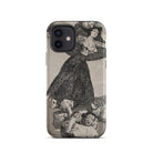 A Young Woman Flying in the Air - Francisco De Goya Iphone Case, 12 / Matte, Smartphone Case Black White Woman Distressed Figures