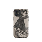 A Young Woman Flying in the Air - Francisco De Goya Iphone Case, 12 Mini / Matte, Smartphone Case Black-and-white Print Woman Pile Figures
