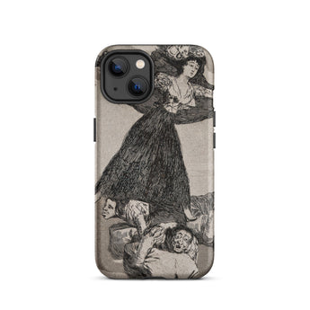 A Young Woman Flying in the Air - Francisco De Goya Iphone Case, 13 / Matte, Iphone Vintage Goya Etching-style Case