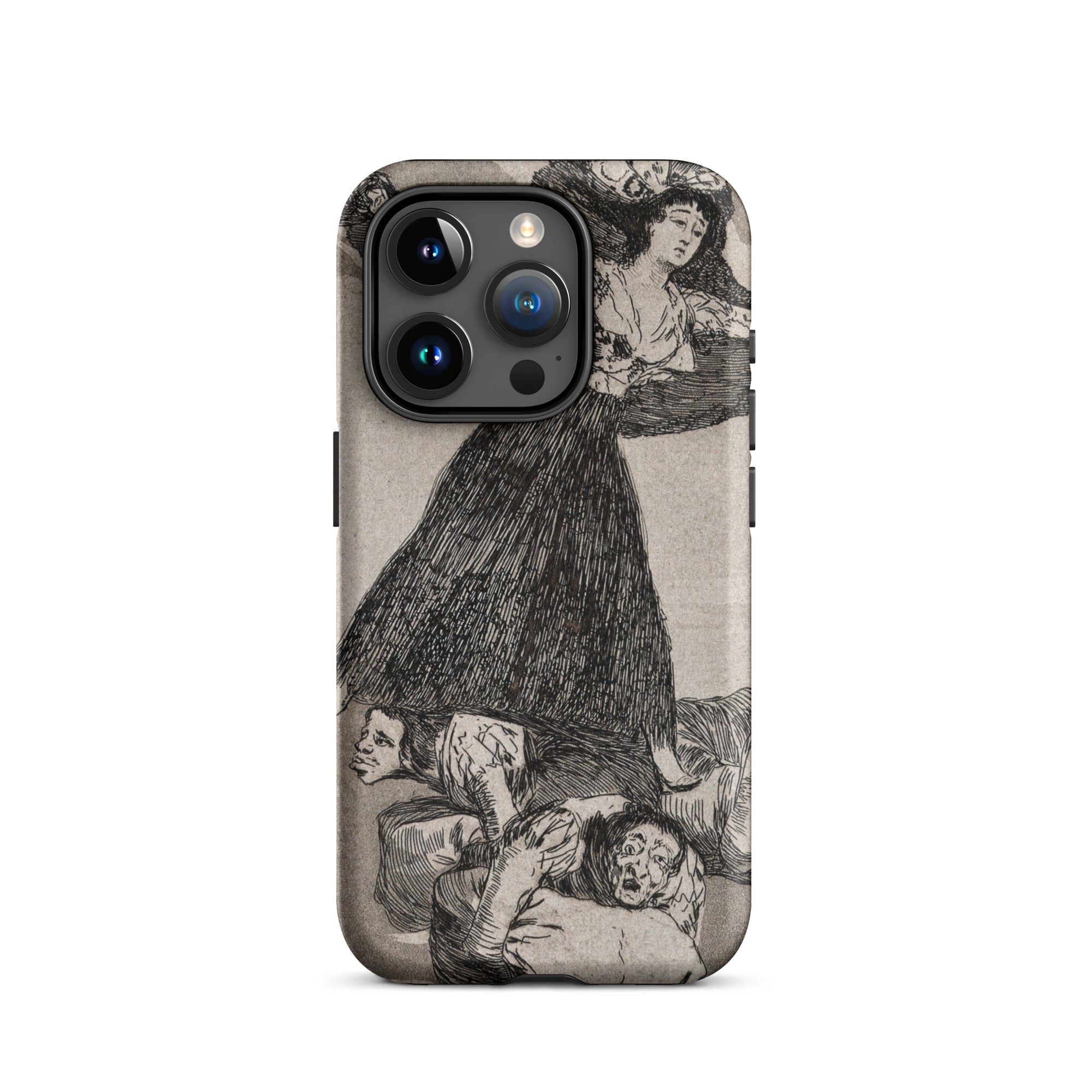 A Young Woman Flying in the Air - Francisco De Goya Iphone Case, 15 Pro / Matte, Iphone Pro Max Protective Case Vintage-style Black