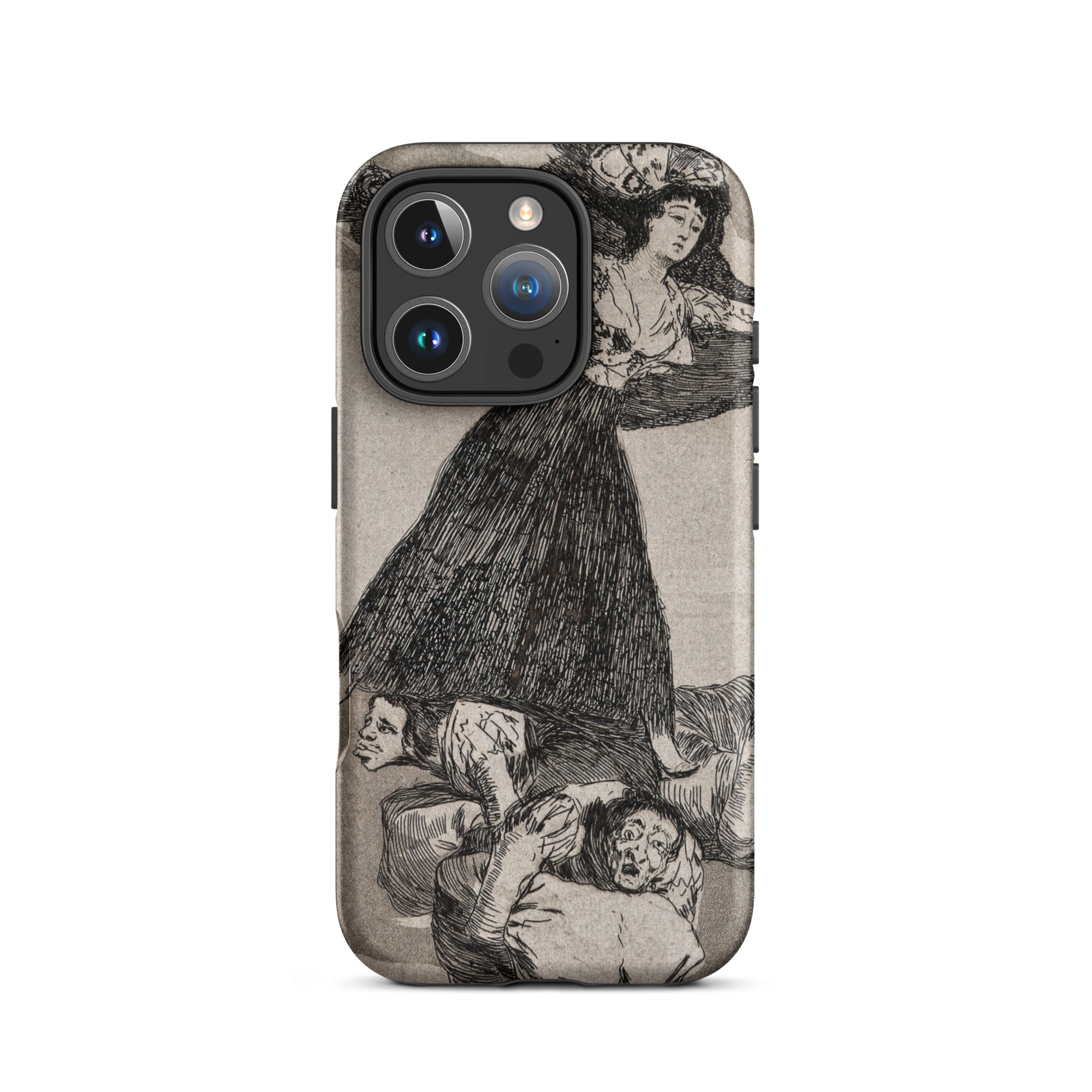 A Young Woman Flying in the Air - Francisco De Goya Iphone Case, 16 Pro / Matte, Iphone Monochrome Art Print Case