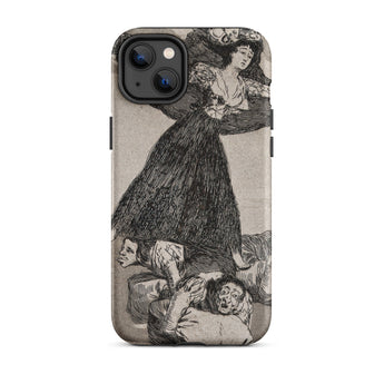 A Young Woman Flying in the Air - Francisco De Goya Phone Case Iphone 14 Plus / Matte Iphone Case Classic Goya Francisco Iphone, Writhing