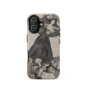 A Young Woman Flying in the Air - Francisco De Goya Phone Case Iphone 17 / Matte Iphone 12 Case Vintage Illustration Design Francisco Goya
