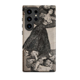 A Young Woman Flying in the Air - Francisco De Goya Phone Case Samsung Galaxy S24 Ultra / Matte Black White Illustrated Phone Case Dramatic